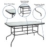 Flash Furniture 5 Piece Outdoor Patio Dining Set - 55" Tempered Glass Patio Table with Umbrella Hole, 4 Black Metal Aluminum Slat Stack Chairs - image 3 of 4