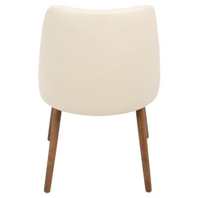 Giovanni Cream Faux Leather Upholstered Parsons Side Chair