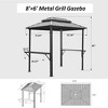PAGED Aluminum BBQ Outdoor Gazebo Metal Frame with Shelves Serving Tables, Permanent Double Roof Hard top Gazebos - 2 of 4