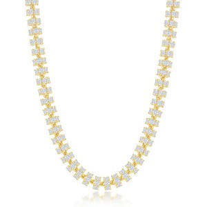 Links of Italy Sterling Silver 6mm Barrel CZ Chain  - Available Sizes: 20  , 22  , 24  Inches - 1 of 4