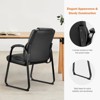 2 Piece Waiting Room Chairs, Office Desk Guest Chair with Padded Arms for Elderly Home Reception Area Conference Room Lobby Side, Black - 4 of 4