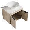 Vynxaria 24 in. Single Wall-Mounted White Oak Plywood Bath Vanity with White Flat Stone Slab Ceramic Top KD-PACKING Ready to Assemble - 4 of 4