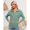 Women's Casual Long - Sleeve Collared Half - Zip Pullover Sweatshirt, Comfortable Top for Daily and Sports Wear - 2 of 3