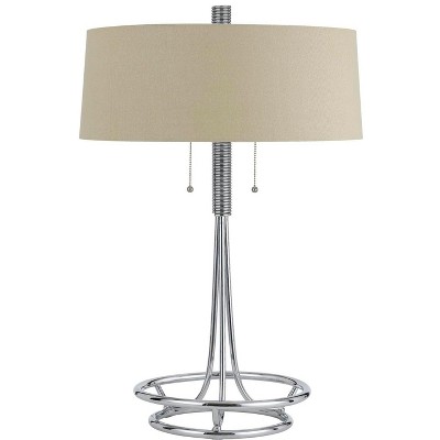 Cal Lighting 60W X 2 Leccemetal Table Lamp with Burlap Shade
