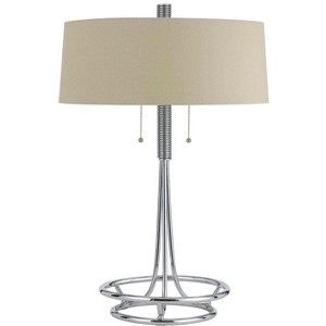 Cal Lighting 60W X 2 Leccemetal Table Lamp with Burlap Shade - 1 of 2