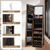 Tangkula 360 degree Swivel Jewelry Cabinet w/Full Length Mirror Back Shelves Lights for Bedroom - 4 of 4