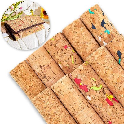 Bright Creations 10 Pack Thin Cork Sheets with Flecks of Color for Crafts, 7.75 x 11.7 in