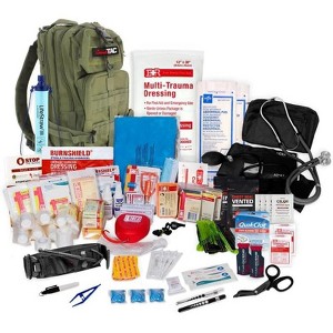 Rucksack Assault Trauma Tactical Kit Feat. SOF Tourniquet, Chest Seals, Clotting Gauze – Olive Drab – FSA/HSA Eligible - 1 of 4