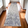 HomeRoots 10' Ivory Tan And Blue Abstract Distressed Runner Rug - 2 of 3