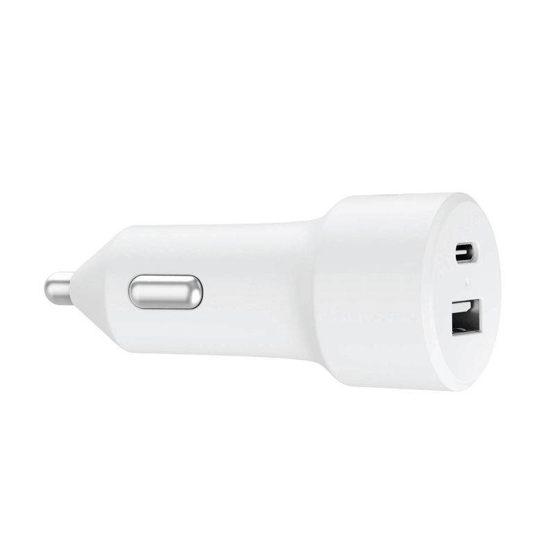Just Wireless Pro Series 32W 2-Port USB-A &#38; USB-C Car Charger - White, 5 of 7