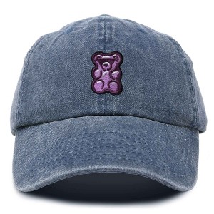 Dalix Purple Gummy Embroidered Cotton Dad Hat Baseball Cap Adjustable Womens - 1 of 4