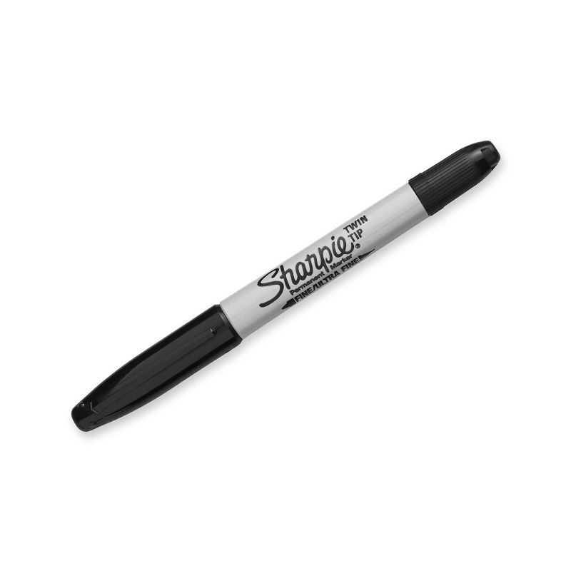 Sharpie 2pk Permanent Markers Twin Tip Black, 2 of 6