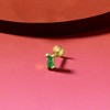 Pure Collection by Ross-Simons Baguette Emerald-Accented Single Flat-Back Stud Earring in 14kt Yellow Gold - 4 of 4