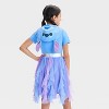 Girls' Stitch Hooded Character Dress - Blue - 3 of 4