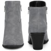 BLISSFUL STEP Women's Low Chunky Heel Side Zipper Booties - 2 of 3
