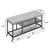 2-Tier Shoe Bench, Shoe Storage Organizer with Foam Padded Seat for Hallway, Living Room, Bedroom, Closet, Classic Black - 2 of 4