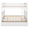 Twin/Full Size Convertible Bunk Bed with Drawers, White/Gray/Espresso-ModernLuxe - 4 of 4