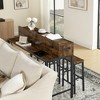 59" 4-Piece Bar Table and Chairs Set, Dining Table with 3 Bar Stools Breakfast Table Set with Power Socket LED Light - 3 of 4