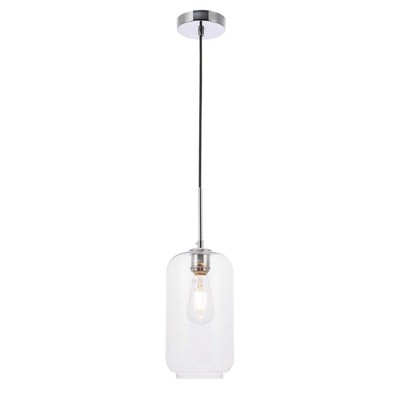 Elegant Lighting Collier 1 light Chrome and Clear glass pendant