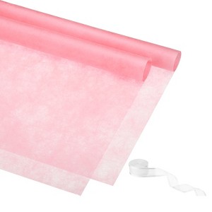Unique Bargains Waterproof Non-Woven Fabrics Decorative Gift Wrap Paper with Ribbon 1 Set - 1 of 4
