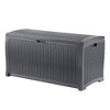 Suncast 73 Gallon Medium Wicker Indoor/Outdoor Storage Boxes for Garden Tools, Pool Accessories, and Patio Cushions, Cyberspace (4 Pack) - 2 of 4