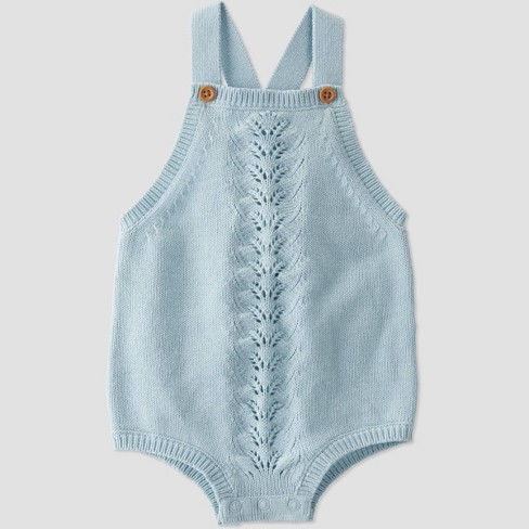 Knit Twill Organic Baby Girl Bubble Overall & Medallion Bodysuit Set
