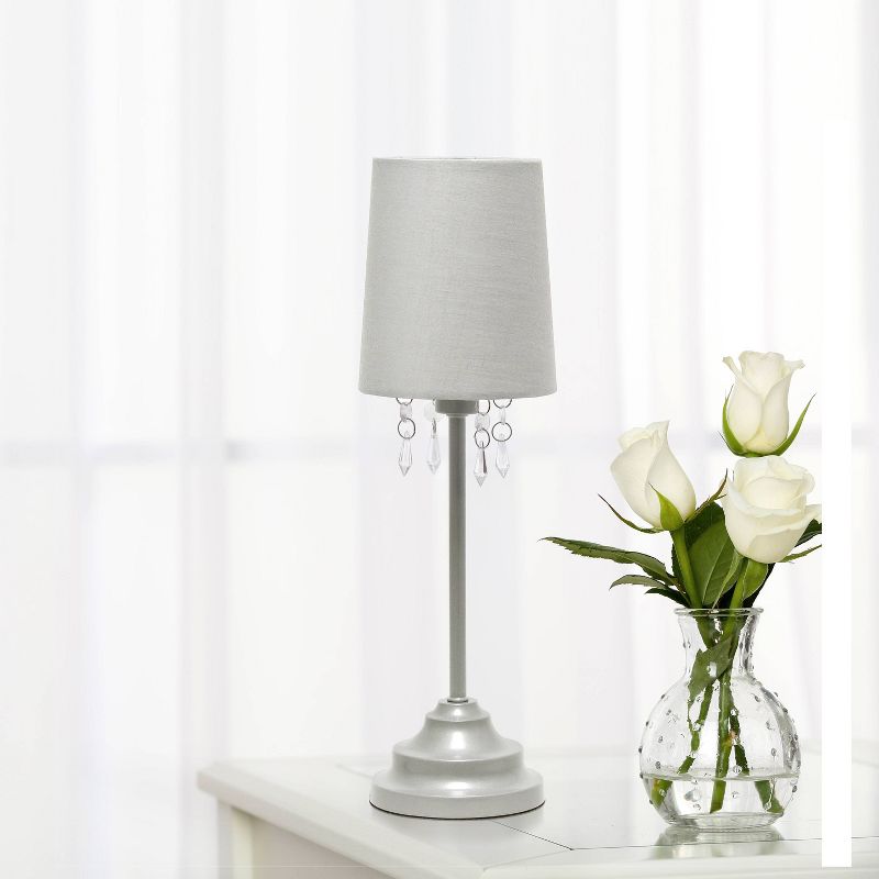 Table Lamp with Fabric Shade and Hanging Acrylic Beads - Simple Designs, 5 of 9