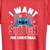 Women's - Lilo and Stitch - I Want A Stitch For Christmas Short Sleeve Graphic T-Shirt - 2 of 4