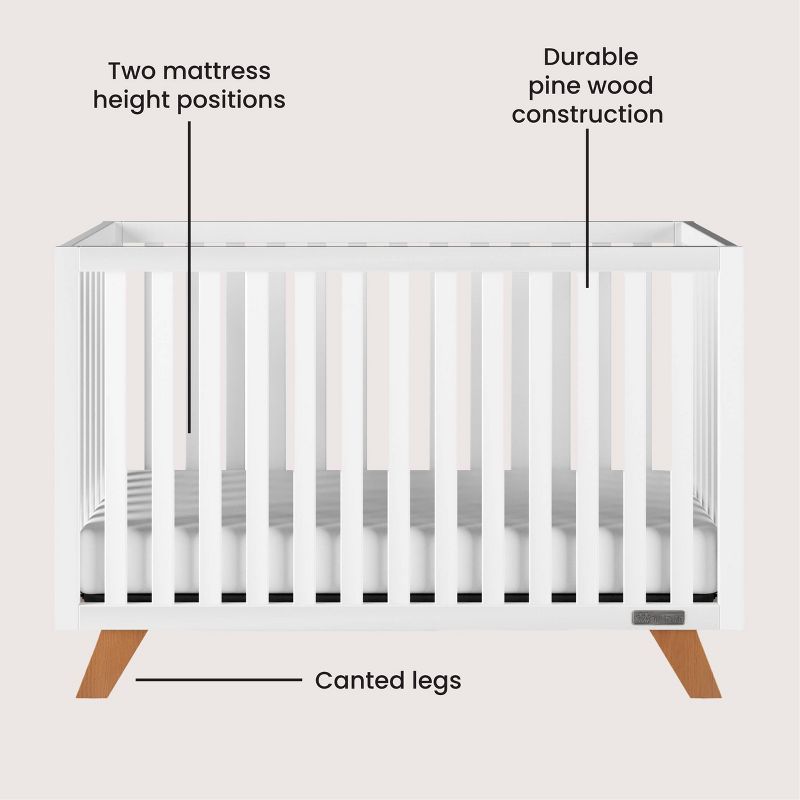 Child Craft SOHO 4-in-1 Convertible Crib - White/Natural, 5 of 10