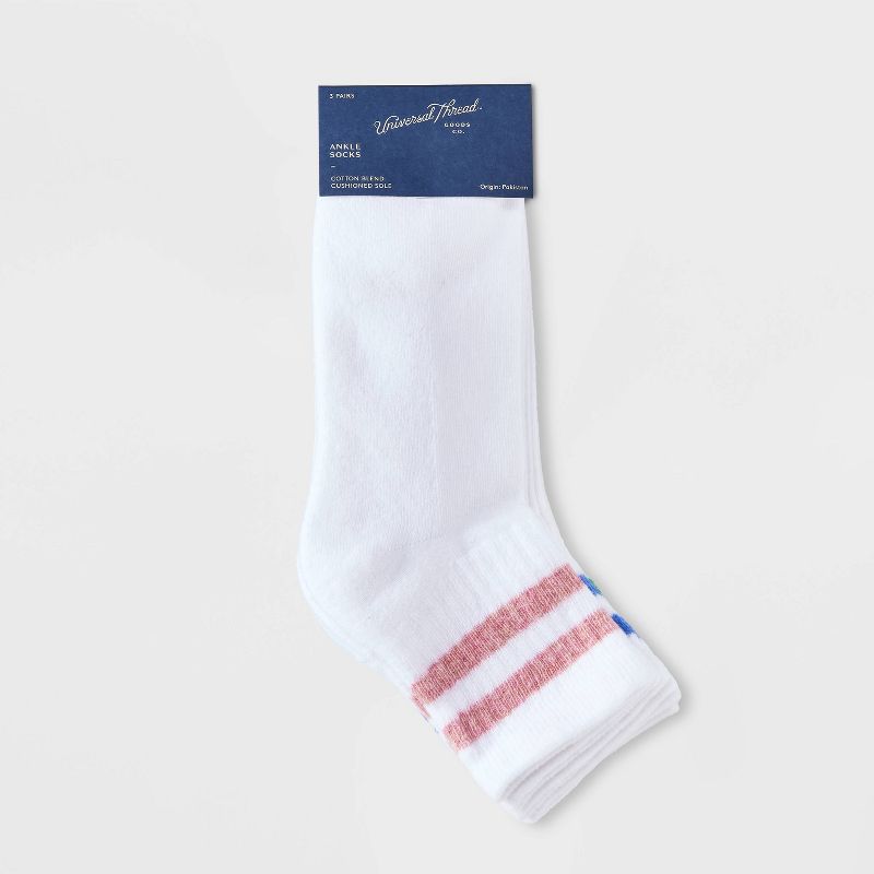Women's Striped Cushioned Ankle Socks 3pk – Universal Thread™ 4-10, 2 of 6