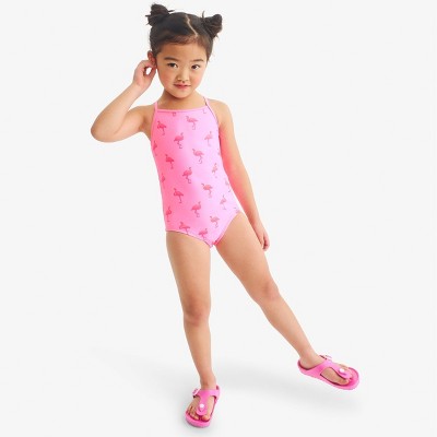 Primary Kids Swimsuit In Flamingos In Pink Lemonade Flamingos Size 10 — фото 4