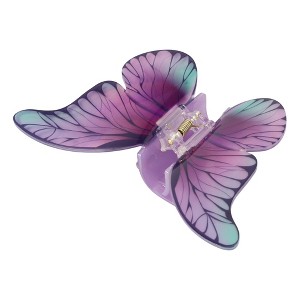 Unique Bargains Women's Grace Butterfly Hair Clips 4.45"x3.23"x1.38" Purple 1 Pc - 1 of 3