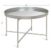 Kate and Laurel Celia Round Metal Coffee Table, 28.25x28.25x19, Silver - 2 of 4