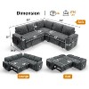 Vipbear 85" Modular Sectional Sleeper Sofa with Pull Out Bed, 5 Seat L Shaped Couch with Reclining Backrest，Tool Free Assembly - 2 of 4