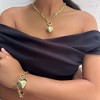 Adornia Gold Plated Puffy Heart Link Necklace - 3 of 4