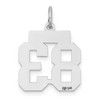 Black Bow Jewelry 14k White Gold, Jersey Collection, Small Number 83 Pendant - 3 of 4
