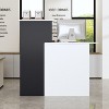 Famapy Front Desk with Lockable Drawers White Round Table Colour Block Storage Cabinet - 2 of 4