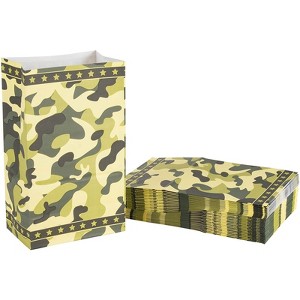 Blue Panda 36-Pack Camo Camouflage Party Favor Bags for Kids Birthday Treat, Goodie & Gifts, 8.7 inches - 1 of 4