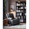 22'' Recliner Chai, Manual PU Leather Recliner with Cup Holders & Side Pockets, Ergonomic Design for Nursery, Living Room, Bedroom - 3 of 4