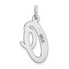 Black Bow Jewelry 14k White Gold, Madison Collection LG Classic Script Initial O Pendant - 3 of 4