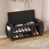 NicBex Modern 42" Storage Bench with Curved Side Panels and Open Shelves for Entryway and Living Room - 3 of 4