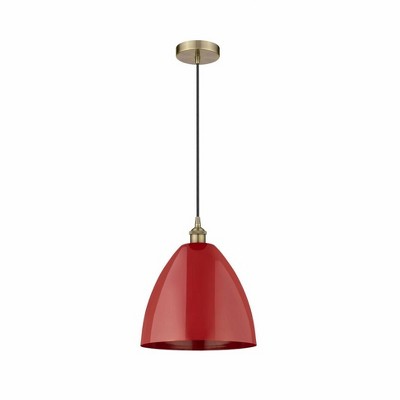 Plymouth Dome - 1 Light Cord Hung Mini Pendant In Industrial Style-14.75 Inches Tall and 12 Inches Wide