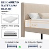 Bed Frame with Vertical Channel Headboard, Upholstered Bed Frame with Wood Slats - 4 of 4