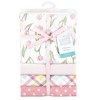 Hudson Baby Infant Girls Cotton Flannel Receiving Blankets, Pink Tulips, One Size - 2 of 4