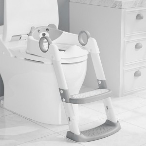 Napei Potty Training Toilet Seat with Step Stool Ladder-Gray - 1 of 4