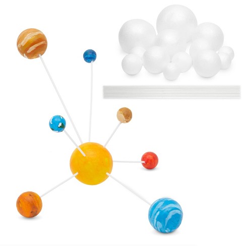 Bright Creations 24 Piece Diy Solar System Model Kit With White Foam Balls  And Bamboo Sticks For Crafts Supplies (assorted Sizes) : Target