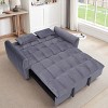 64.9'' Large Size Daybed Sofa,Velvet Daybed Sofa With Adjustable Back And Pillows,Double Sofa Bed,Daybed Sofa For Living Room-Cuddlewood - 3 of 4