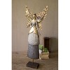 Painted Metal Angel, 38" Tall Decorative Sculpture in Gold and Bronze Finish by Kalalou - 3 of 3