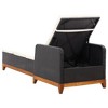 vidaXL Sun Lounger Poly Rattan and Solid Acacia Wood Black - 3 of 4