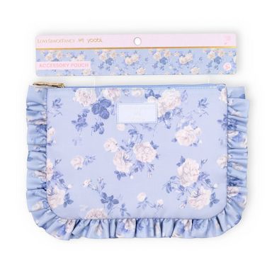 LoveShackFancy x Target - Yoobi Everblooming Rosettes Flat Zip Pencil Case with Ruffles Whisper Blue